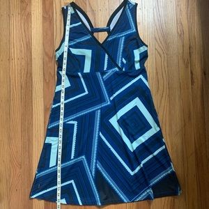 Lole Blue geometric Dress sz M Athleisure swim dress